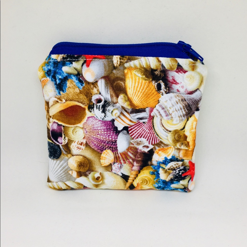 Mini/Small Zipper Bag/Pouch In Sea Shell Print
